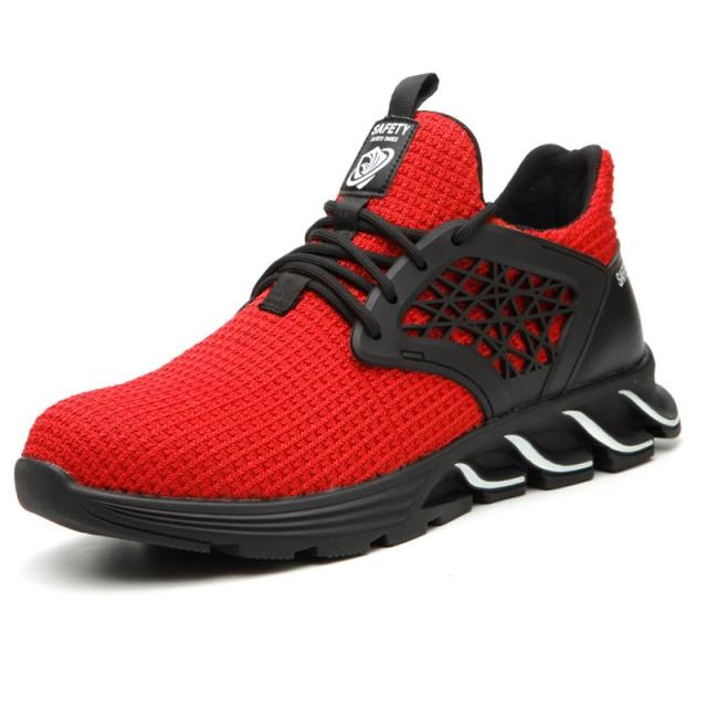 lattice safety shoes red