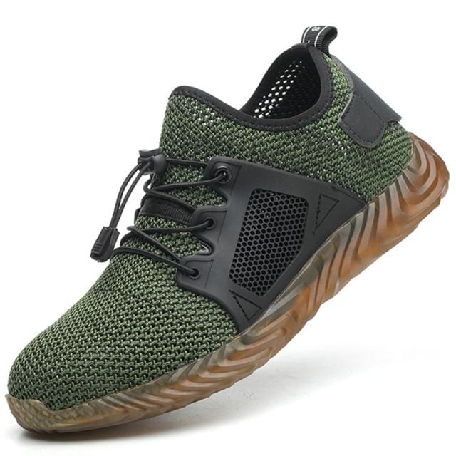 porous safety shoes green